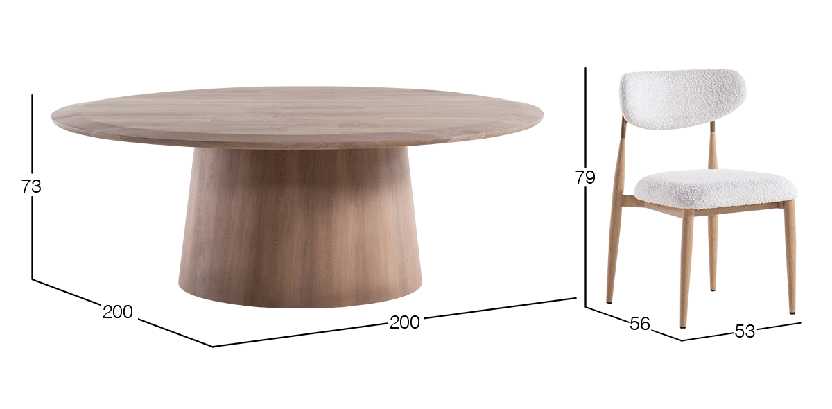 Comedor 200 cm Aire con 8 Sillas Lucca