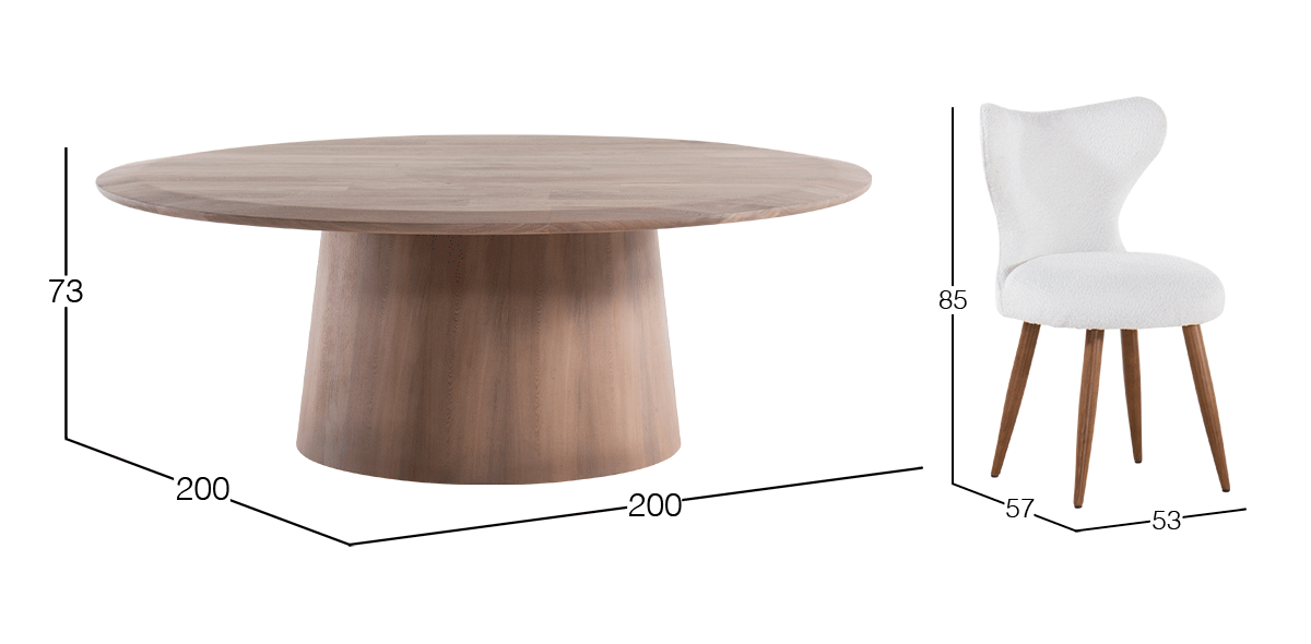 Comedor 200 cm Aire con 8 Sillas Malta