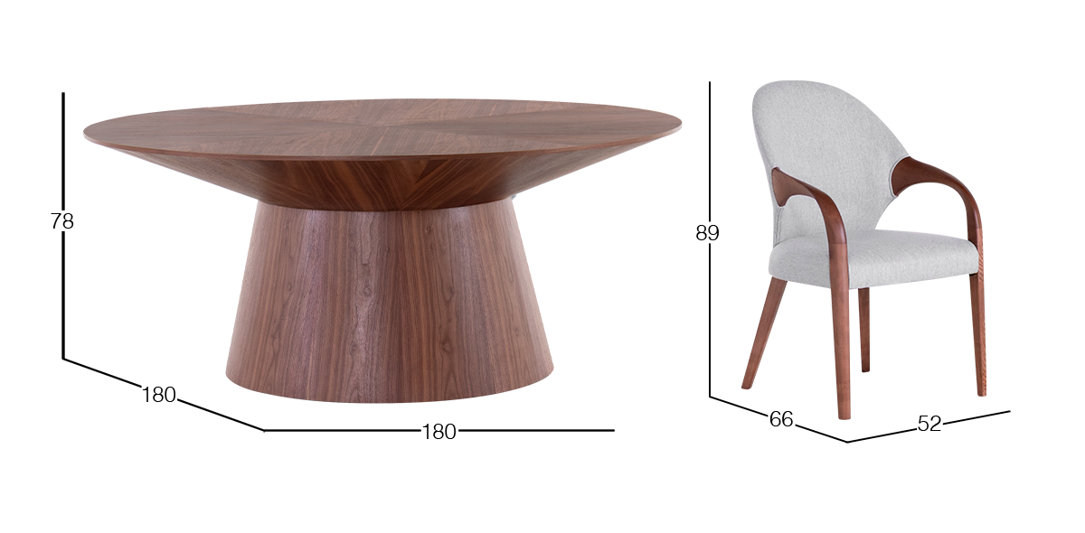 Comedor 180 cm Cartagena con 6 Sillas Holanda