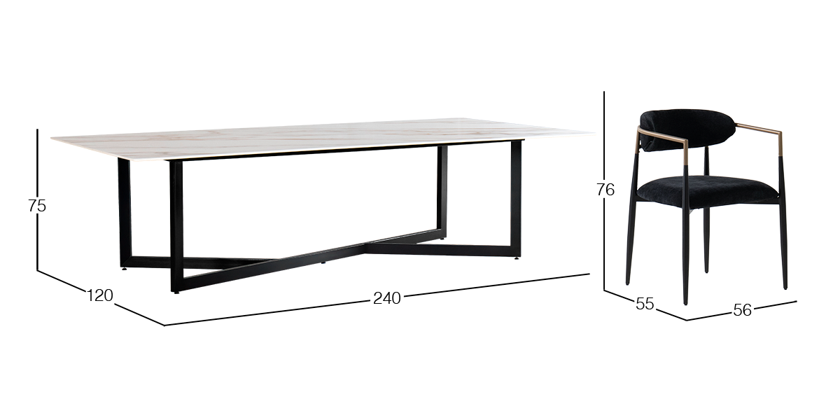 Comedor 150 x 150 cm Rokha con 6 Sillas Jaramillo