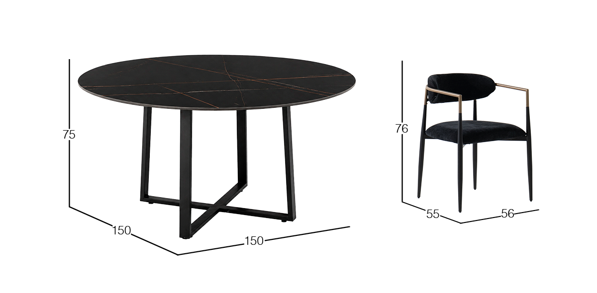 Comedor 150 cm Rokha con 4 Sillas Jaramillo
