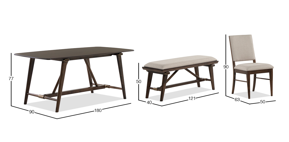 Comedor 180 cm Samara II Nogal 6 Piezas