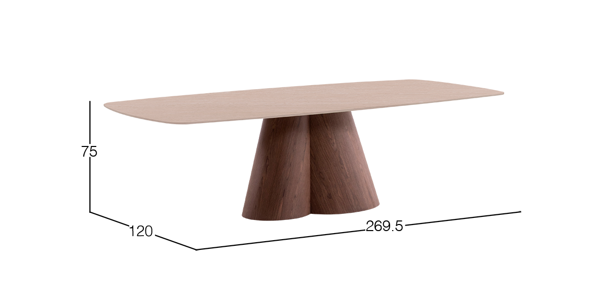 Mesa Comedor 270 x 120 cm Ginger Beige