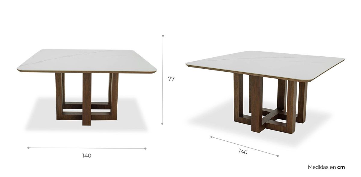 Mesa Comedor Cuadrado Apik Blanco