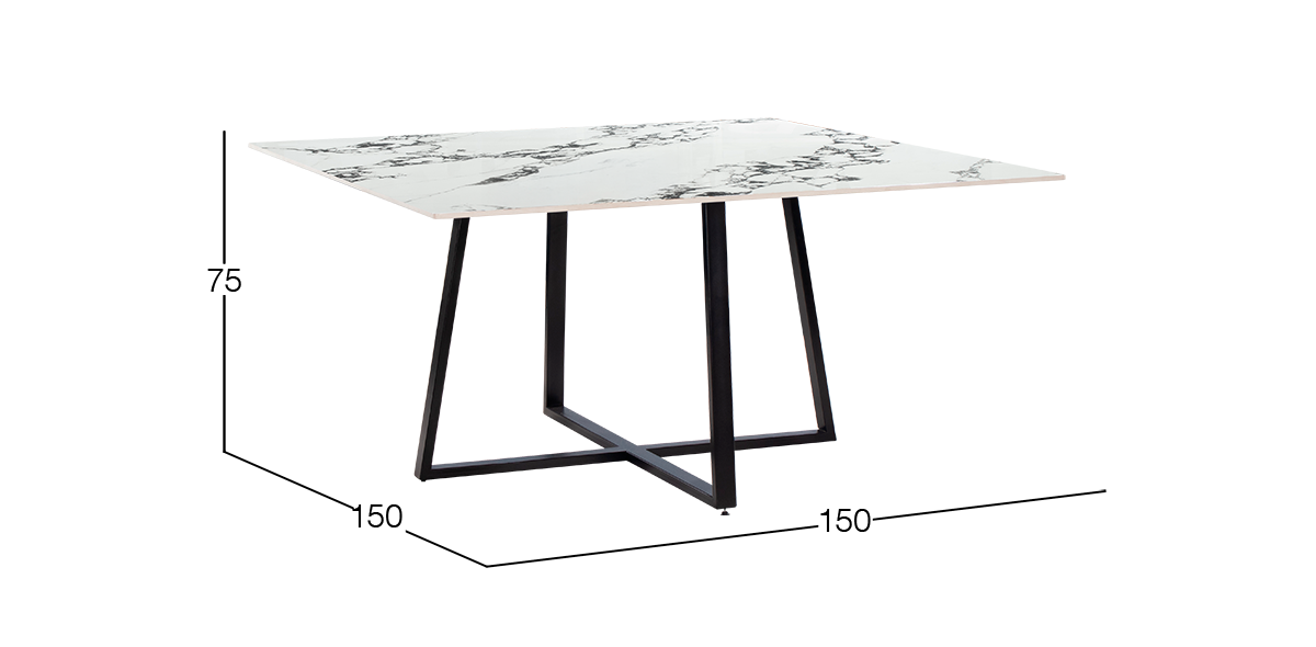 Mesa Comedor Cuadrada 150 cm Rokha Blanco