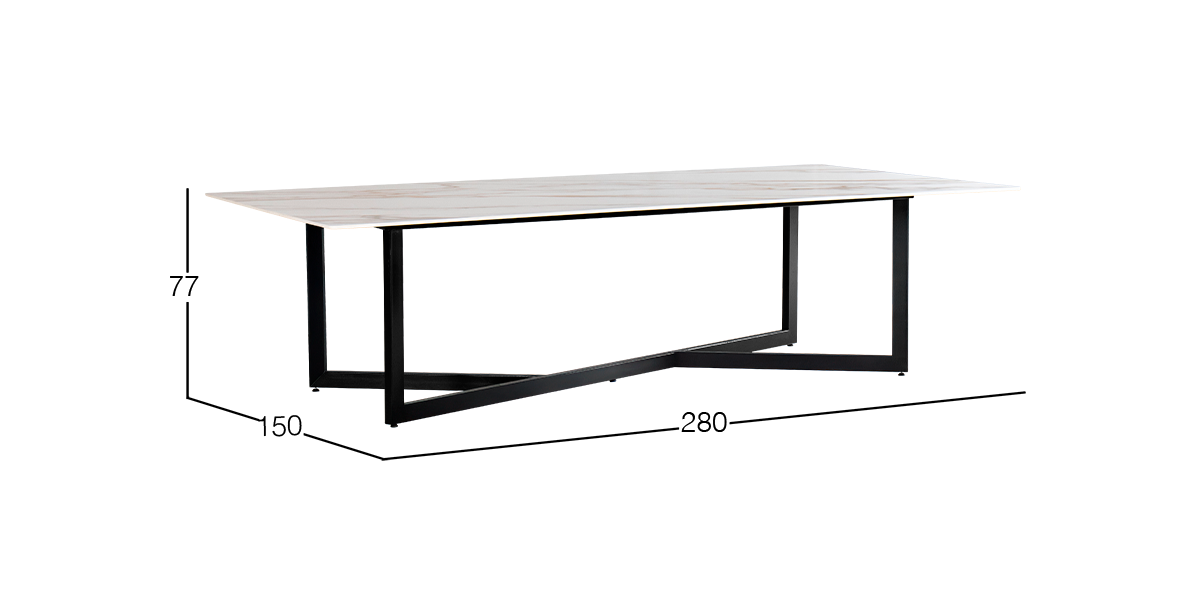 Mesa Comedor 280 x 150 cm Rokha Blanco