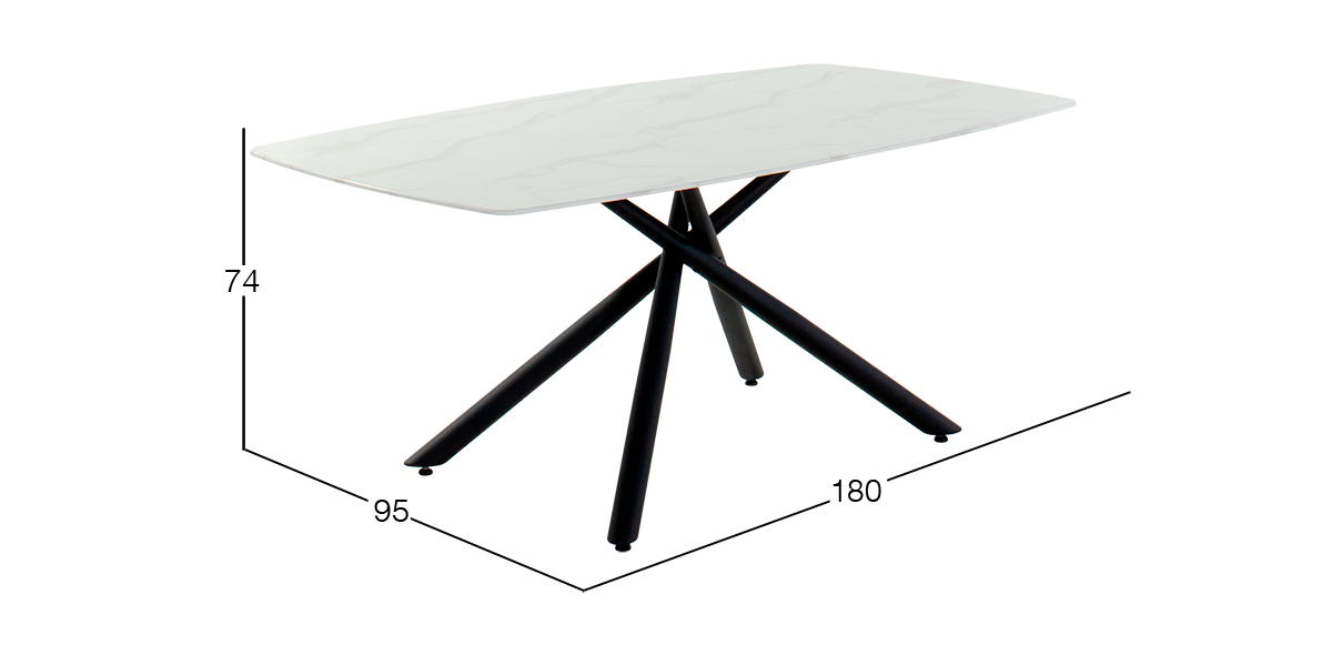 Mesa Comedor 180 x 96 cm Blake Blanco