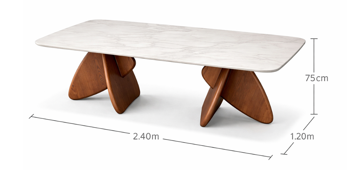 Mesa Comedor de Mármol 240 x 120 cm Nero Blanco