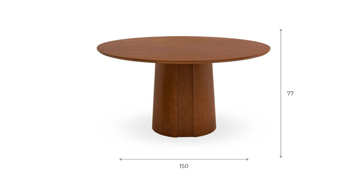 Mesa Comedor 150 x 150 cm Yuk Nogal
