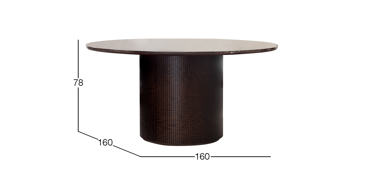 Mesa Comedor de Mármol 160 cm Astor Nogal