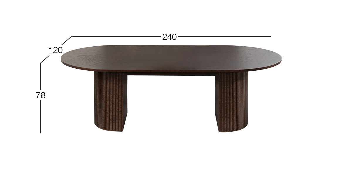 Mesa Comedor 240 x 120 cm Astor Nogal