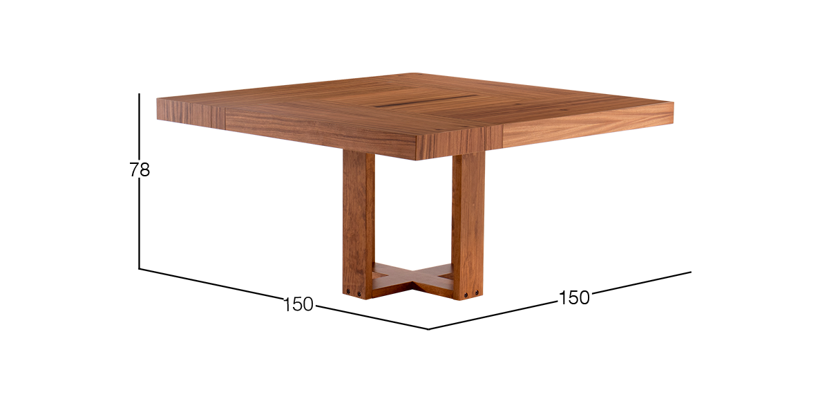 Mesa Comedor 150 x 150 cm Barcelona Parota