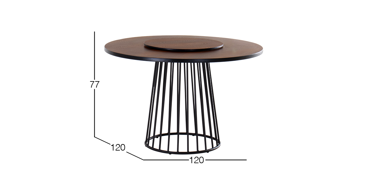 Mesa Comedor Redonda 120 cm Buda Parota