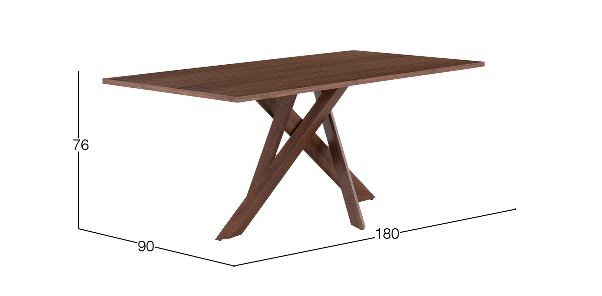 Mesa Comedor Rectangular 180 x 90 cm Christine Nogal