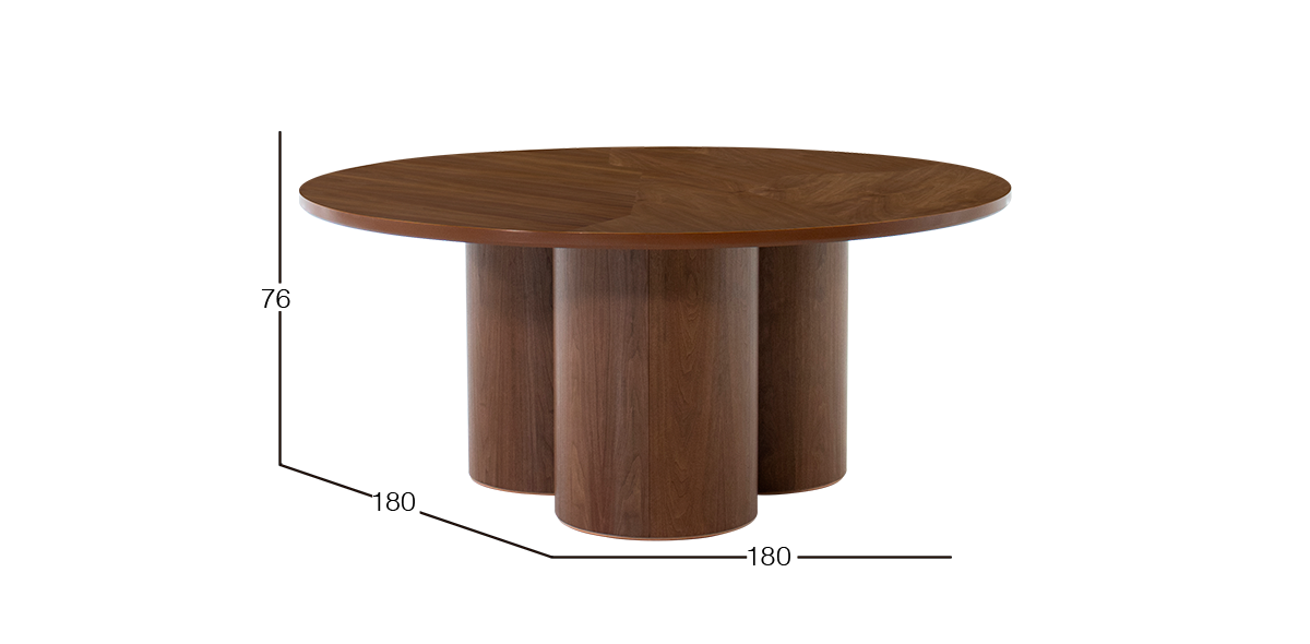 Mesa Comedor 180 cm Curvatura Nogal