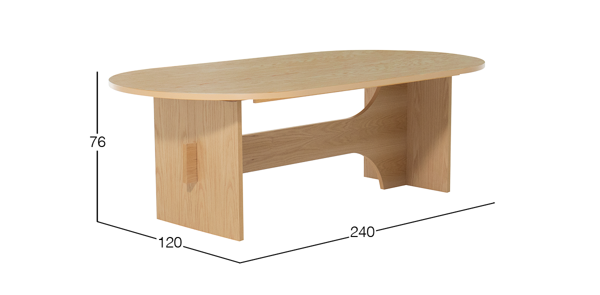 Mesa Comedor 240 x 120 cm Dunna Natural