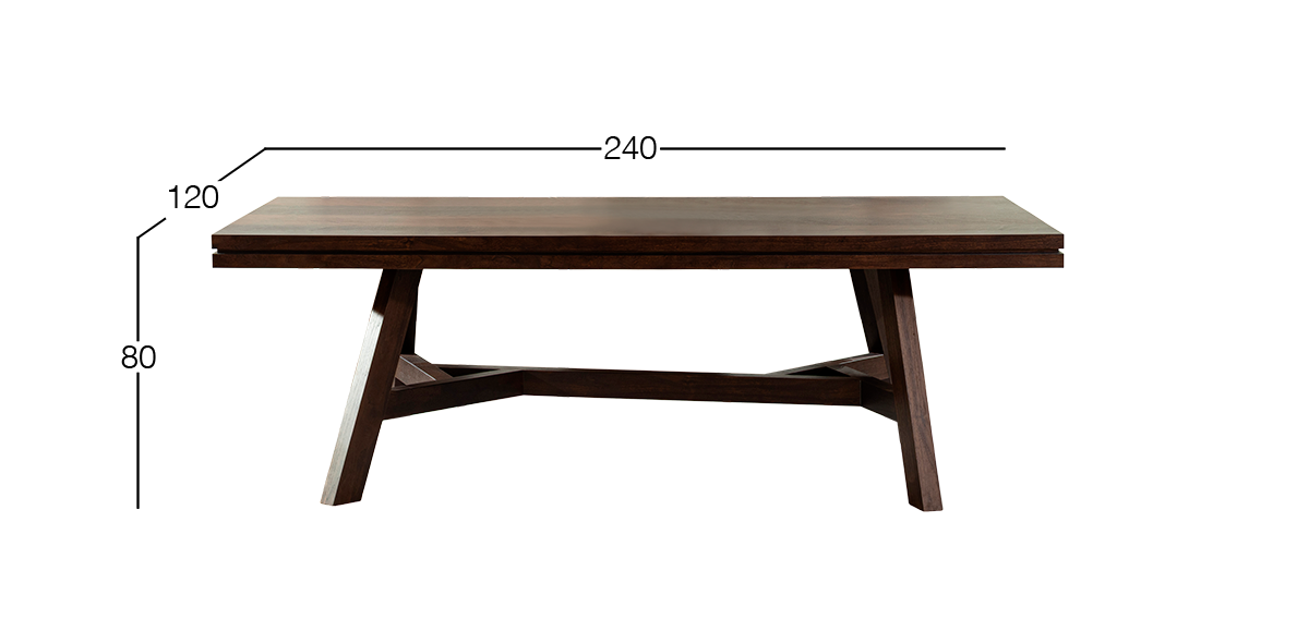 Mesa Comedor 240 x 120 cm Noir Nogal
