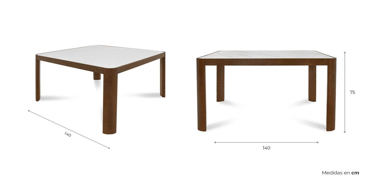 Mesa Comedor Cuadrado Vexa Café