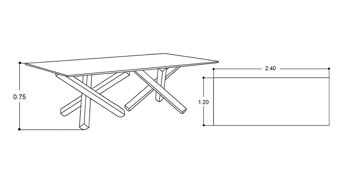 Mesa Comedor 240 X 120 Cm Rectangular Vera Vidrio