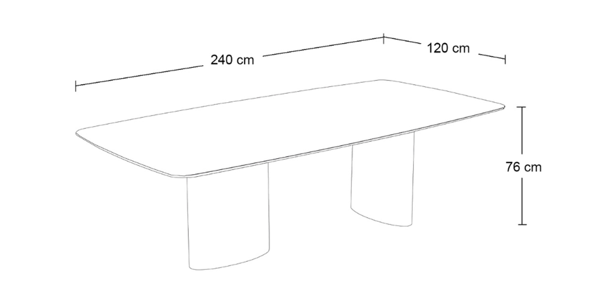 Mesa Comedor 240 x 120 cm Alba Gris