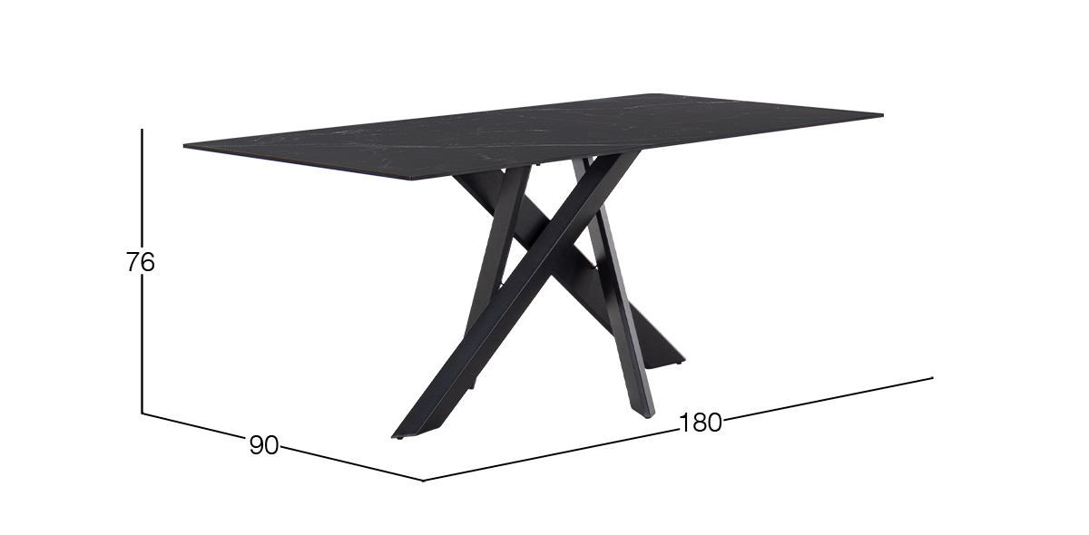 Mesa Comedor Rectangular 180 x 90 cm Alessia Gris