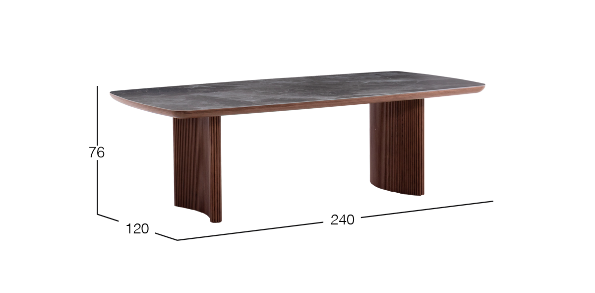 Mesa Comedor 240 x 120 cm Allens Gris