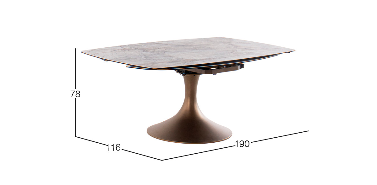 Mesa Comedor 190 x 115 cm Ayre Gris