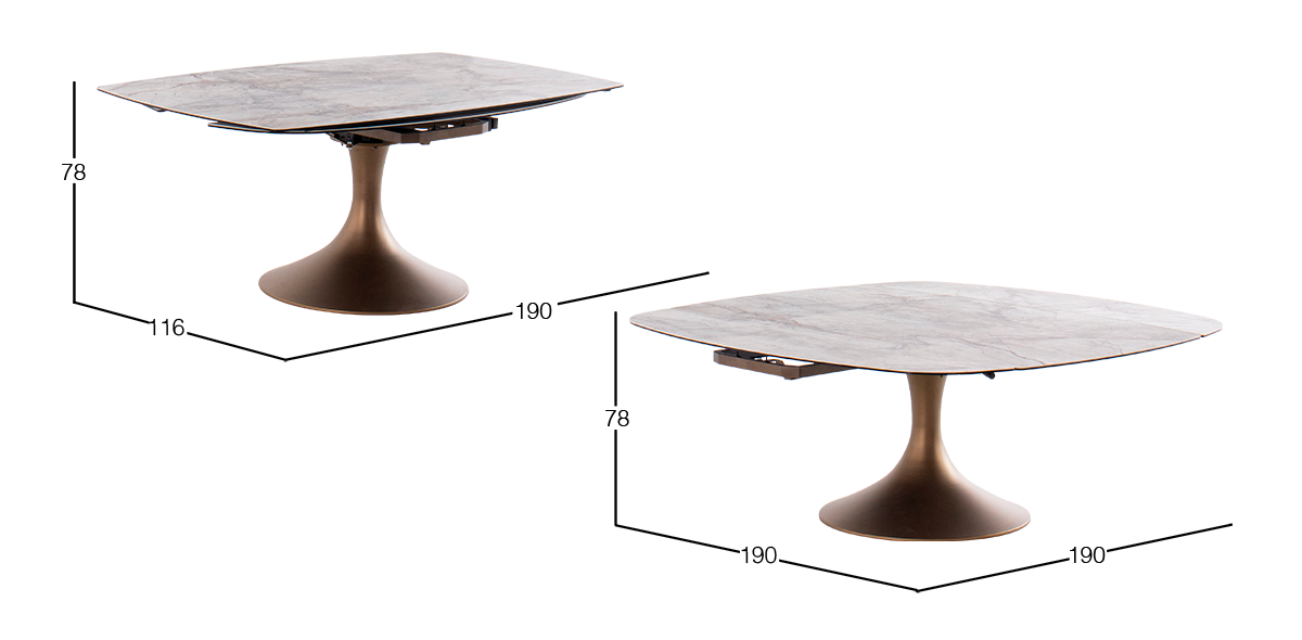 Mesa Comedor 190 x 115 cm Ayre Gris