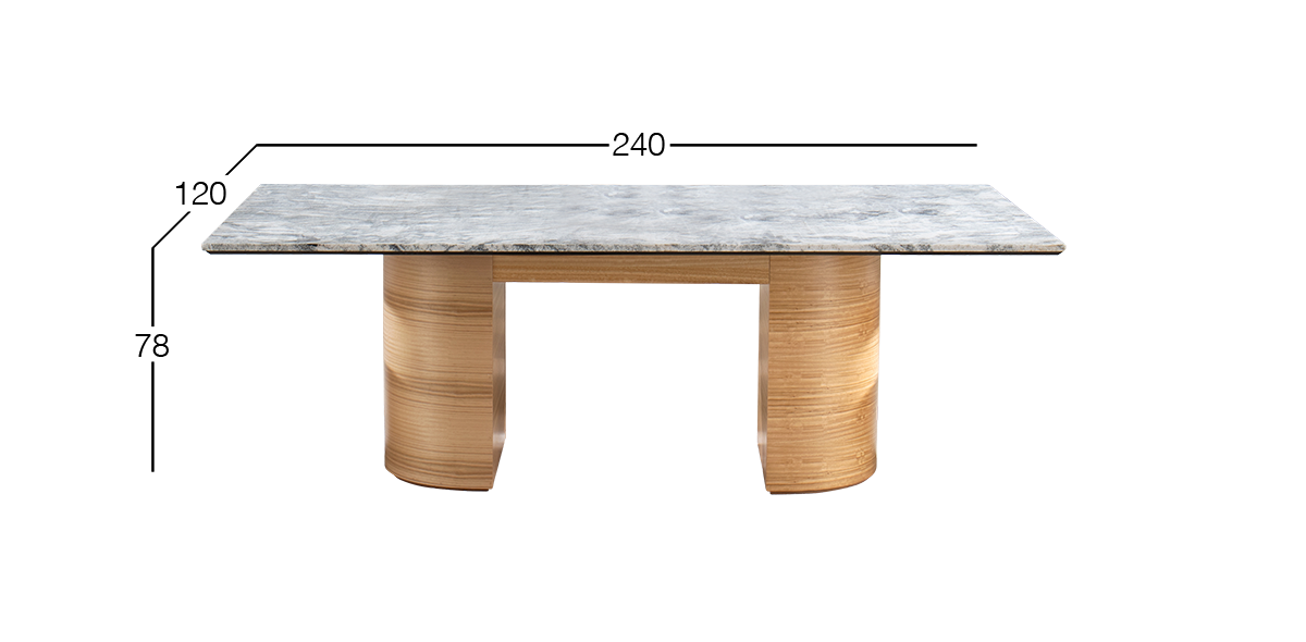 Mesa Comedor de Granito 240 x 120 cm Astor Natural