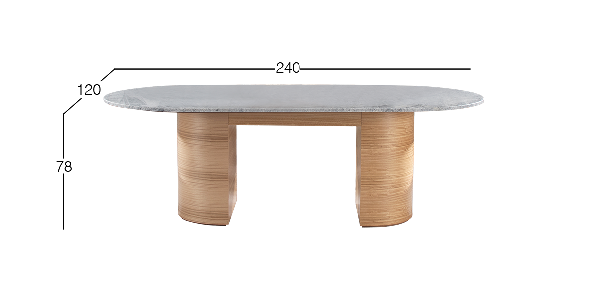 Mesa Comedor de Granito 240 x 120 cm Astor Natural