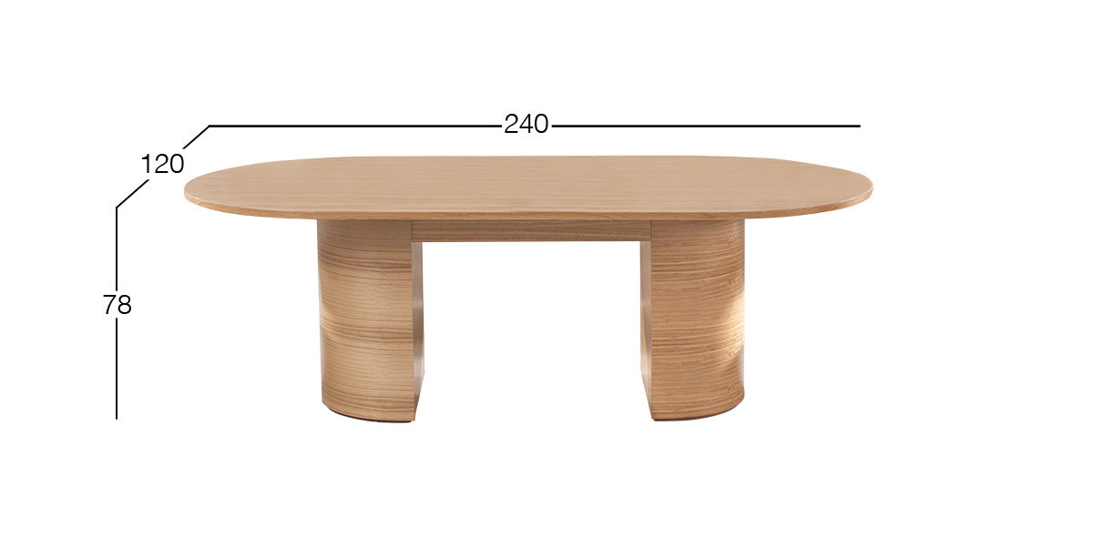 Mesa Comedor 240 x 120 cm Astor Natural