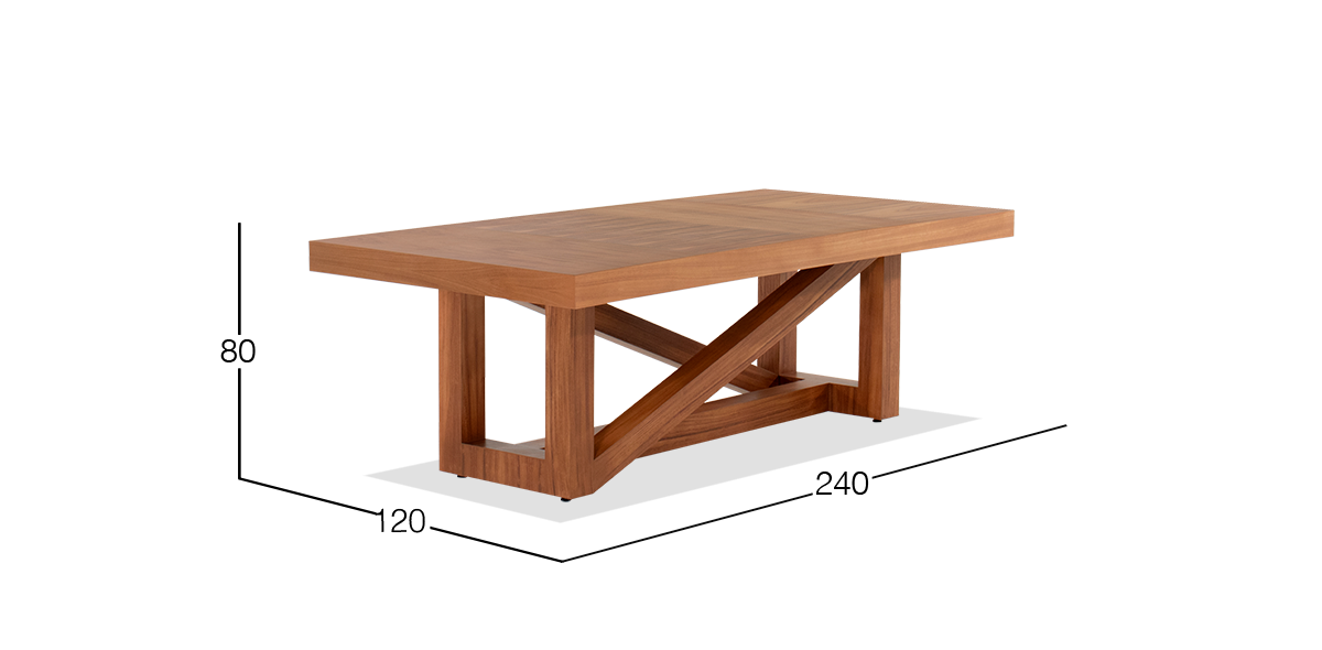 Mesa Comedor 240 x 120 cm Parota Ravello