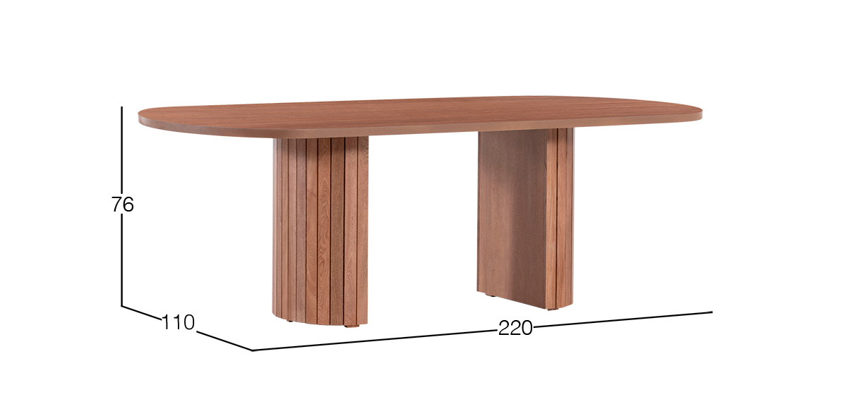 Mesa Comedor 220 x 110 cm Santorini Rosa Morada