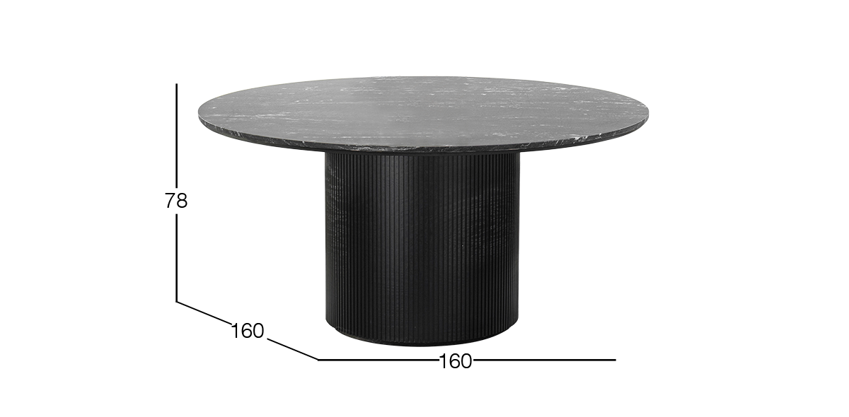 Mesa Comedor de Granito 160 cm Astor Negro