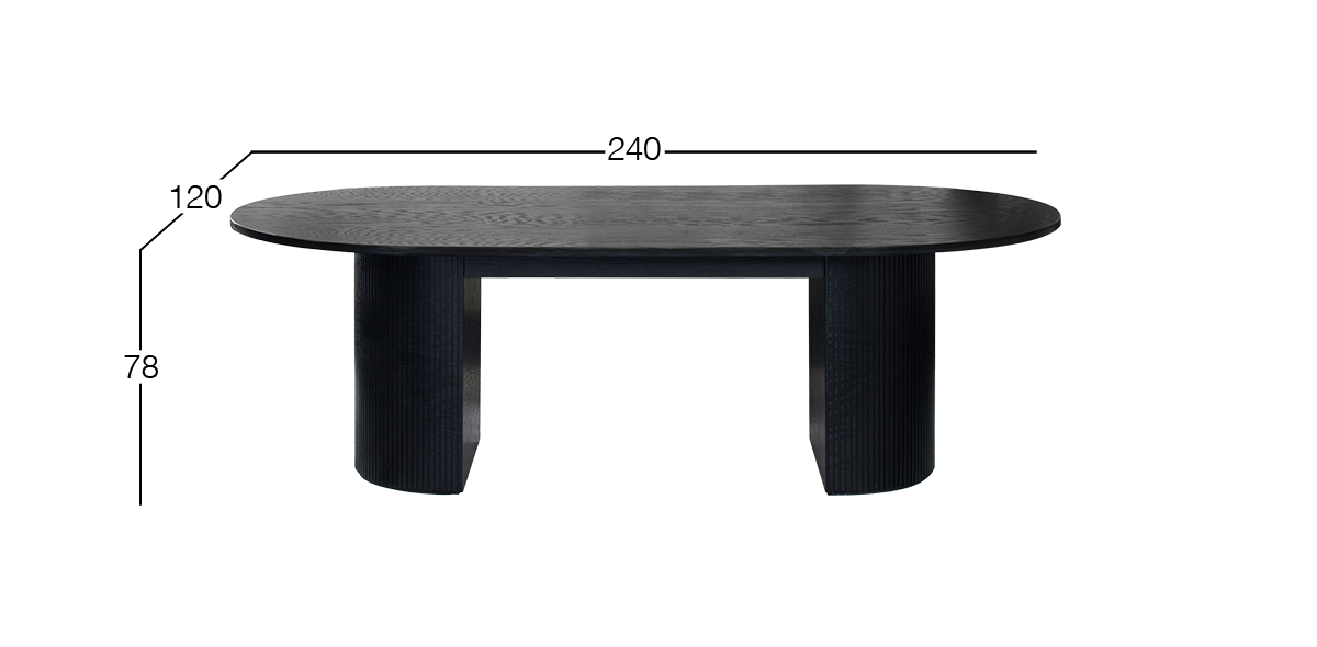 Mesa Comedor 240 x 120 cm Astor Negro