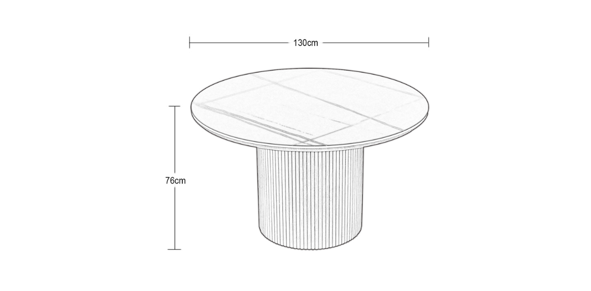 Mesa Comedor 130 cm Bianca Negro