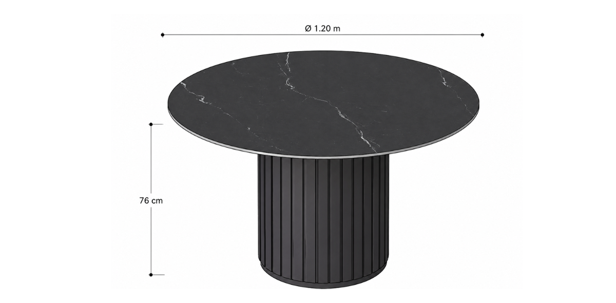 Mesa Comedor 120 cm Capri Negro