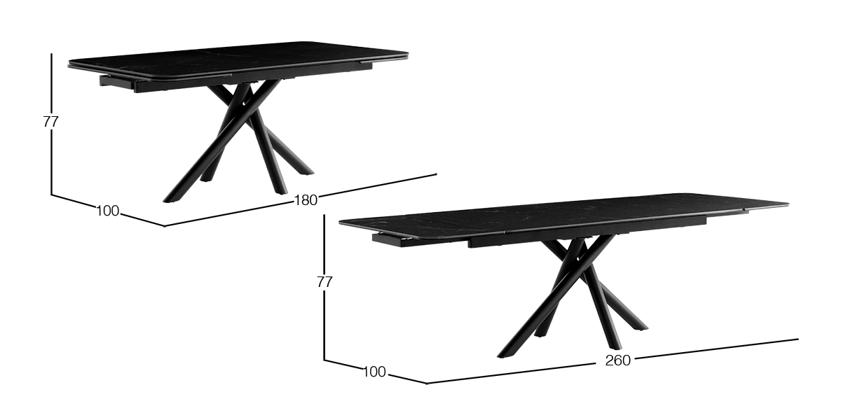 Mesa Comedor 180 x 100 cm Adria Negro