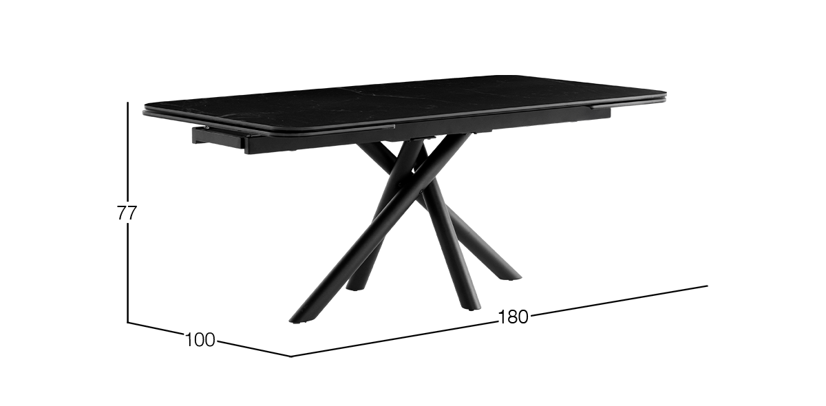 Mesa Comedor 180 x 100 cm Adria Negro