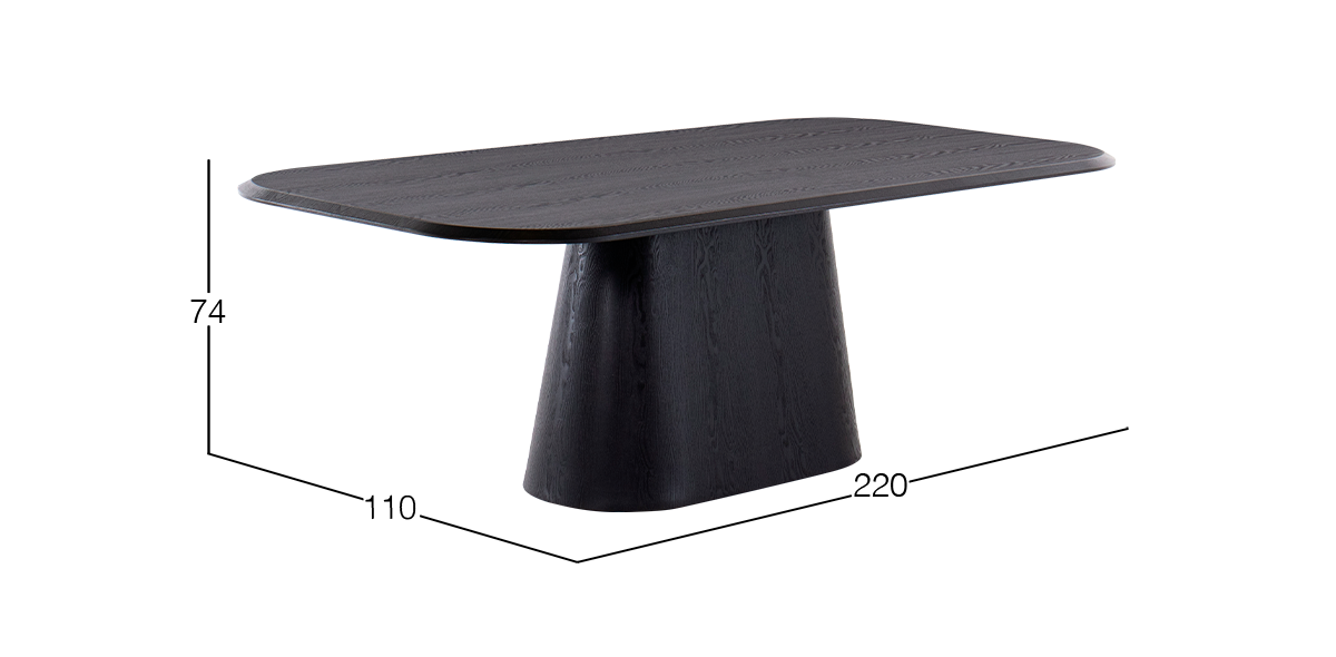 Mesa Comedor 220 X 110 cm Jillian Negro