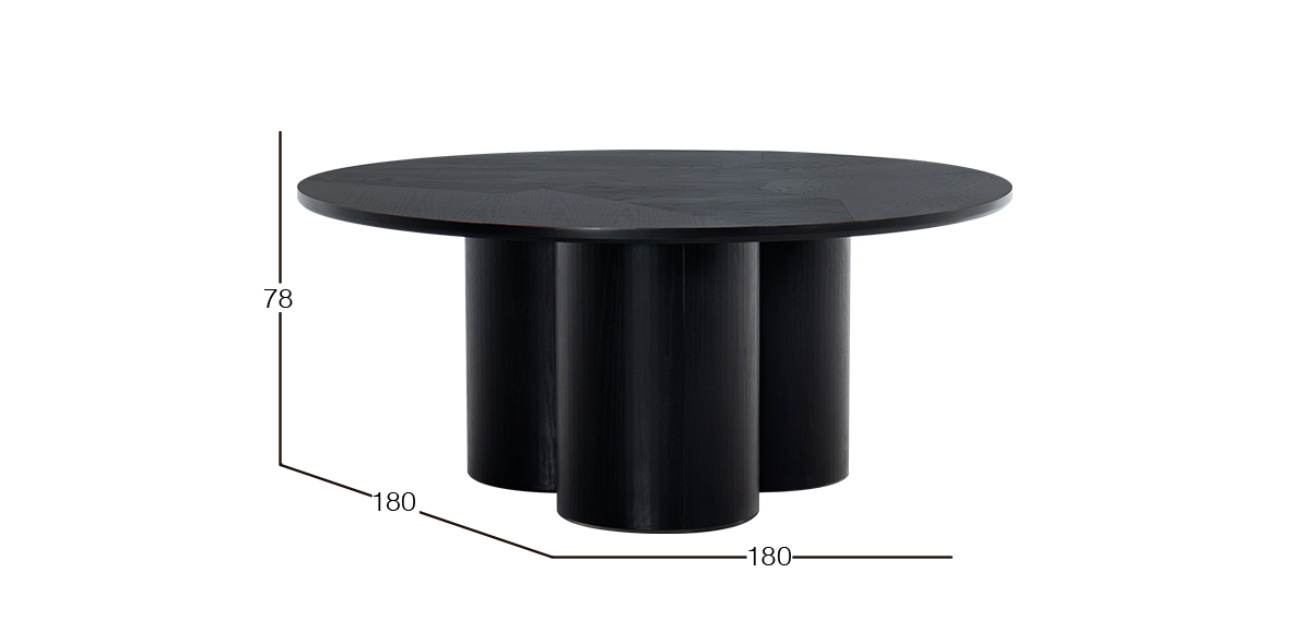 Mesa Comedor 180 cm Curvatura Negro