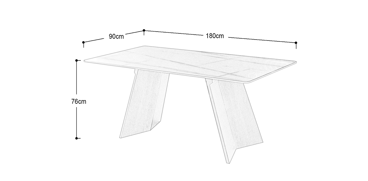 Mesa Comedor Rectangular 180 x 90 cm Florencia II Negro
