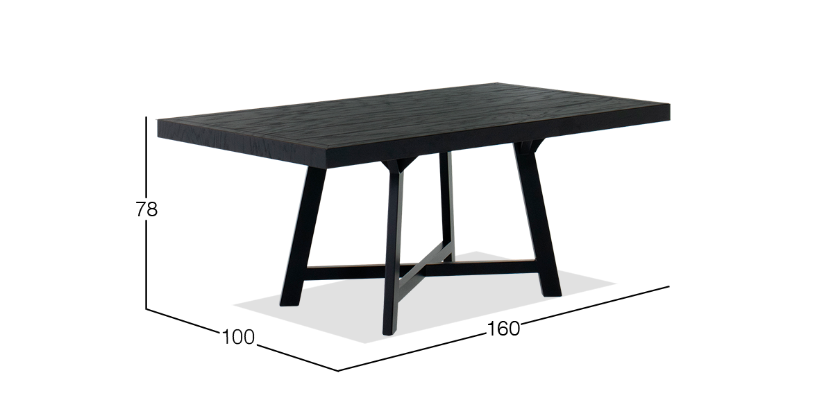 Mesa Comedor 160 x 100 cm Granada Negro