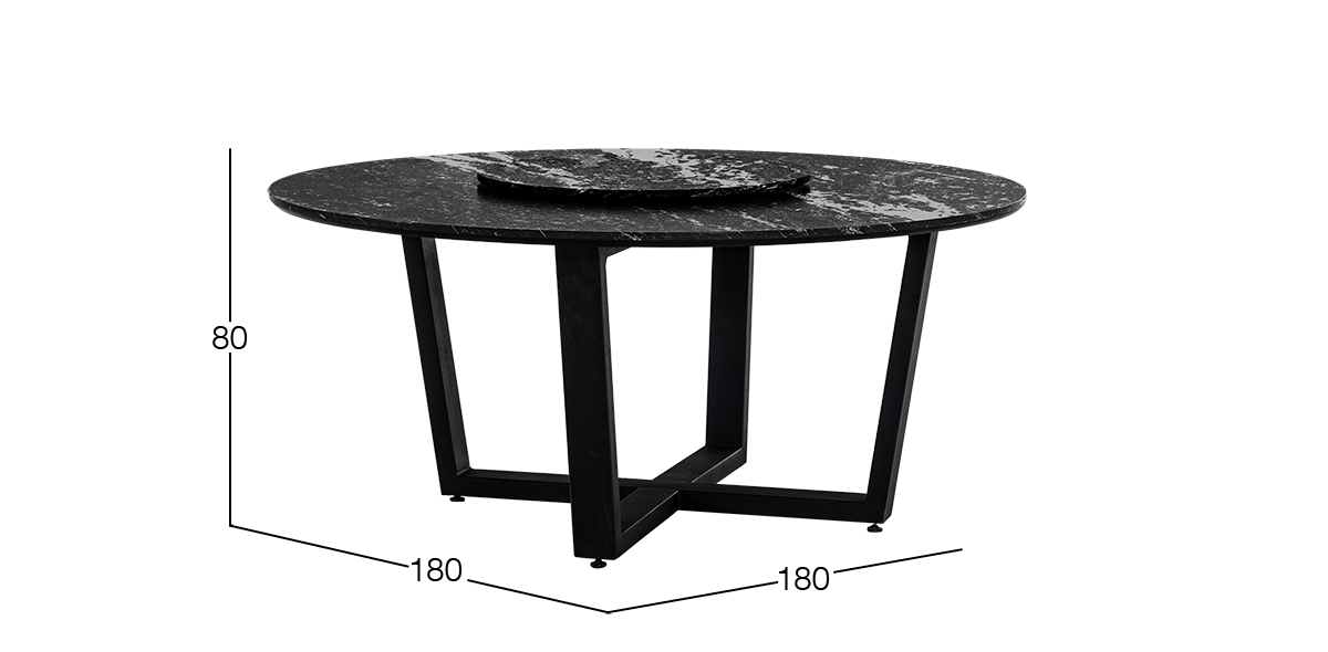 Mesa Comedor de Granito 180 cm Lungo Negro