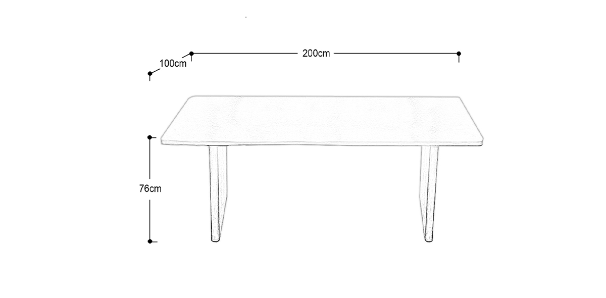 Mesa Comedor Rectangular 200 x 100 cm Julia Negro