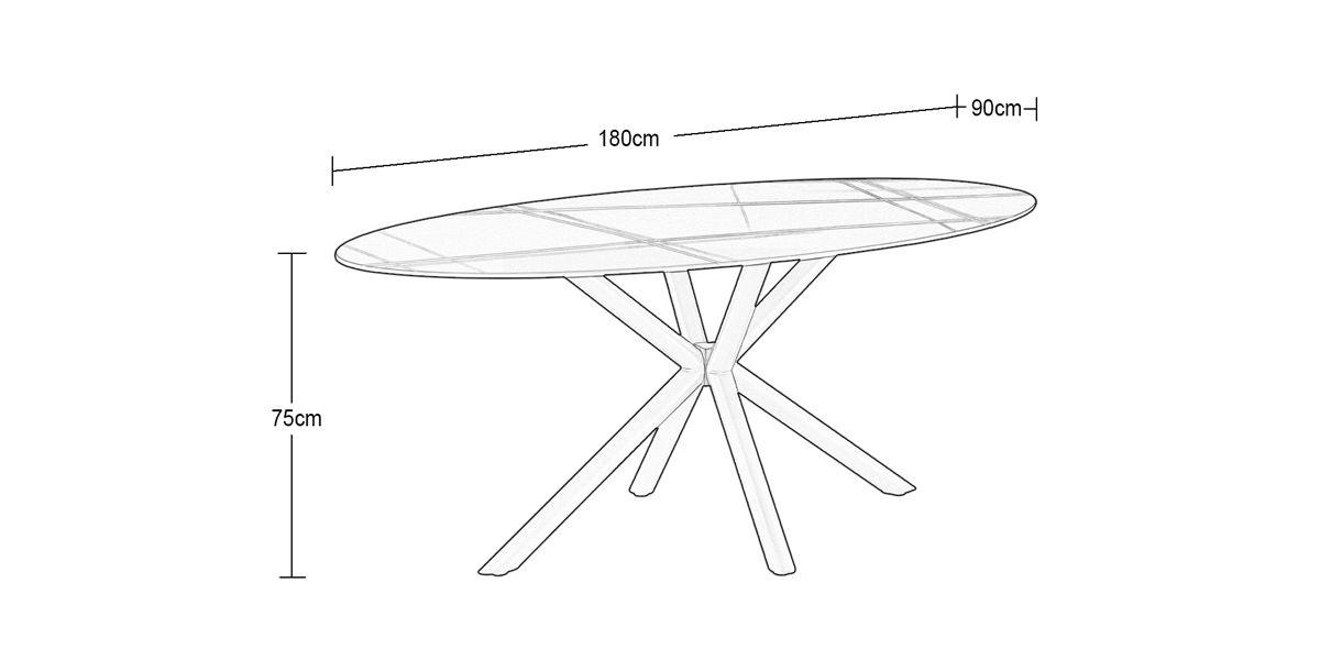 Mesa Comedor Ovalada Karime Negro