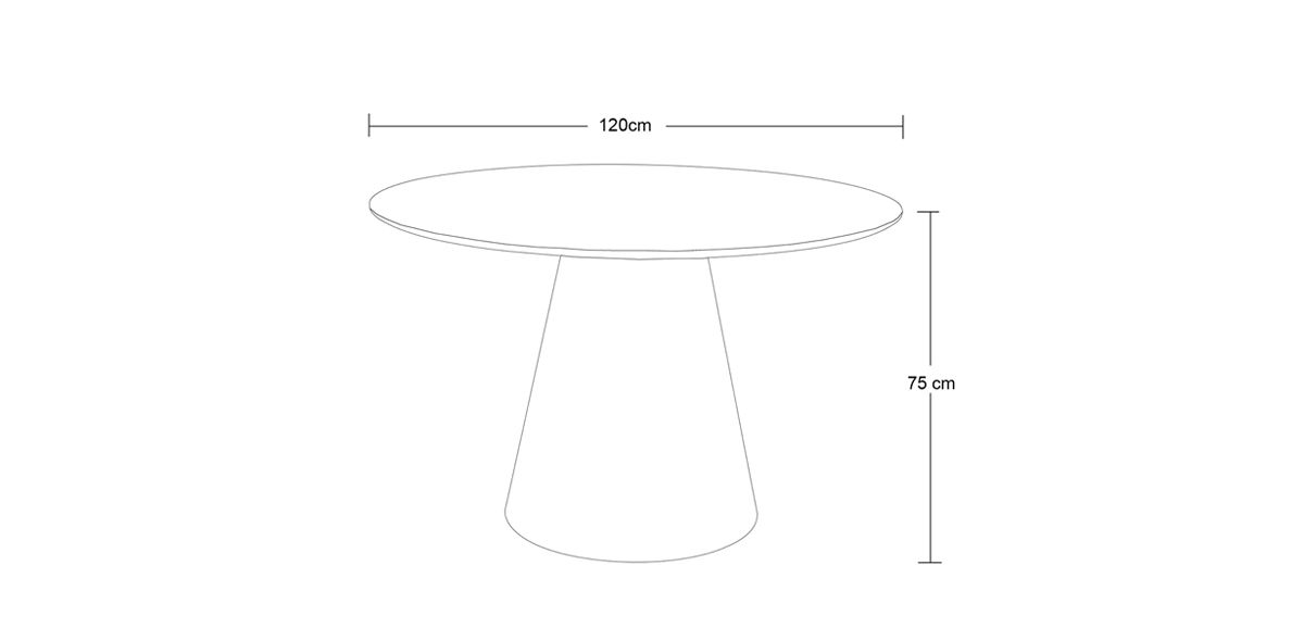 Mesa Comedor Redonda 120 cm Mara Negro
