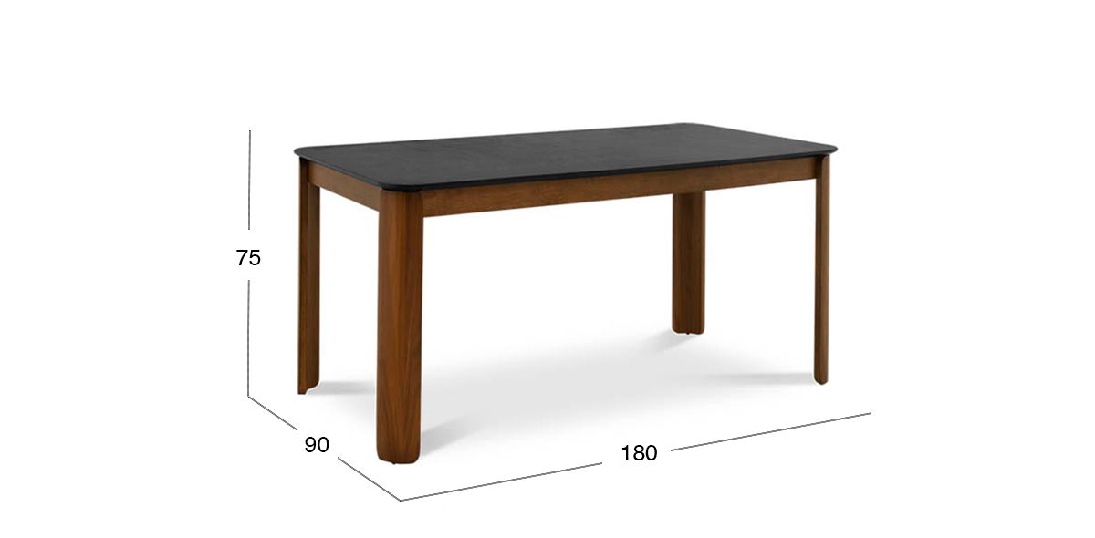 Mesa Comedor 180 x 90 cm Nodi Negro