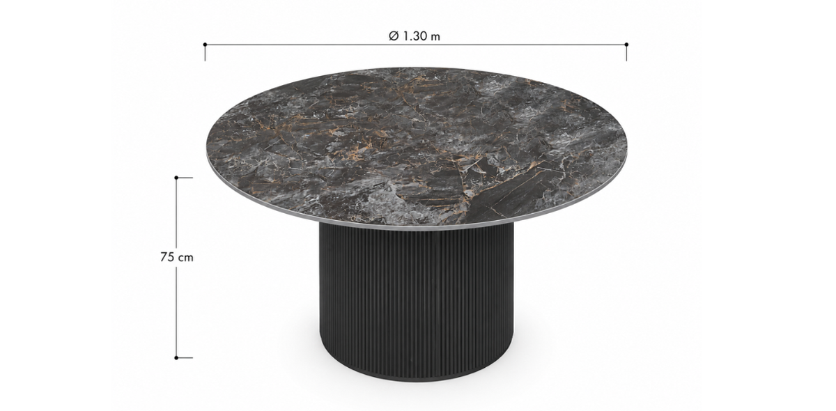 Mesa Comedor 130 cm Nova Negro