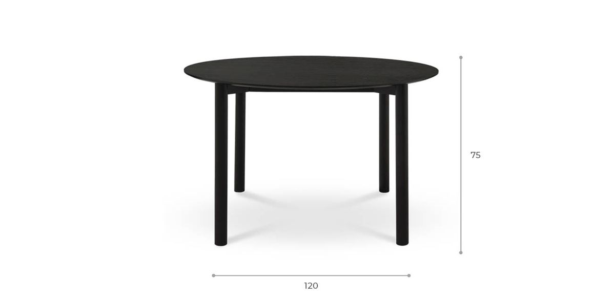 Mesa Comedor 120 x 120 cm Pad Negro